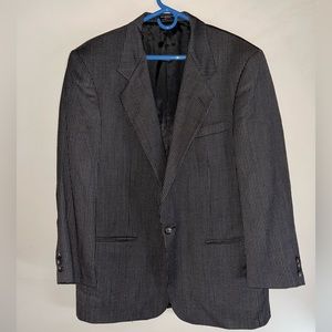di Benedetto Crosshatch Navy and Tan Suit Jacket, Size 42R Men's Business Wear
